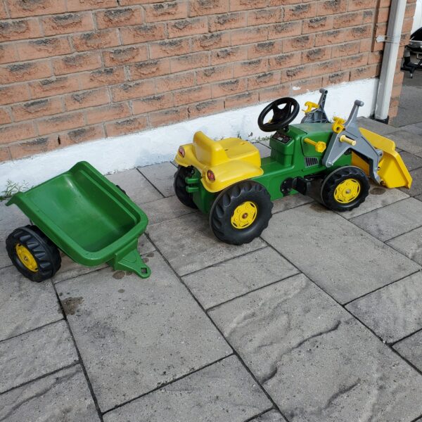 John Deere ride-on tractor loader with trailer - Image 2